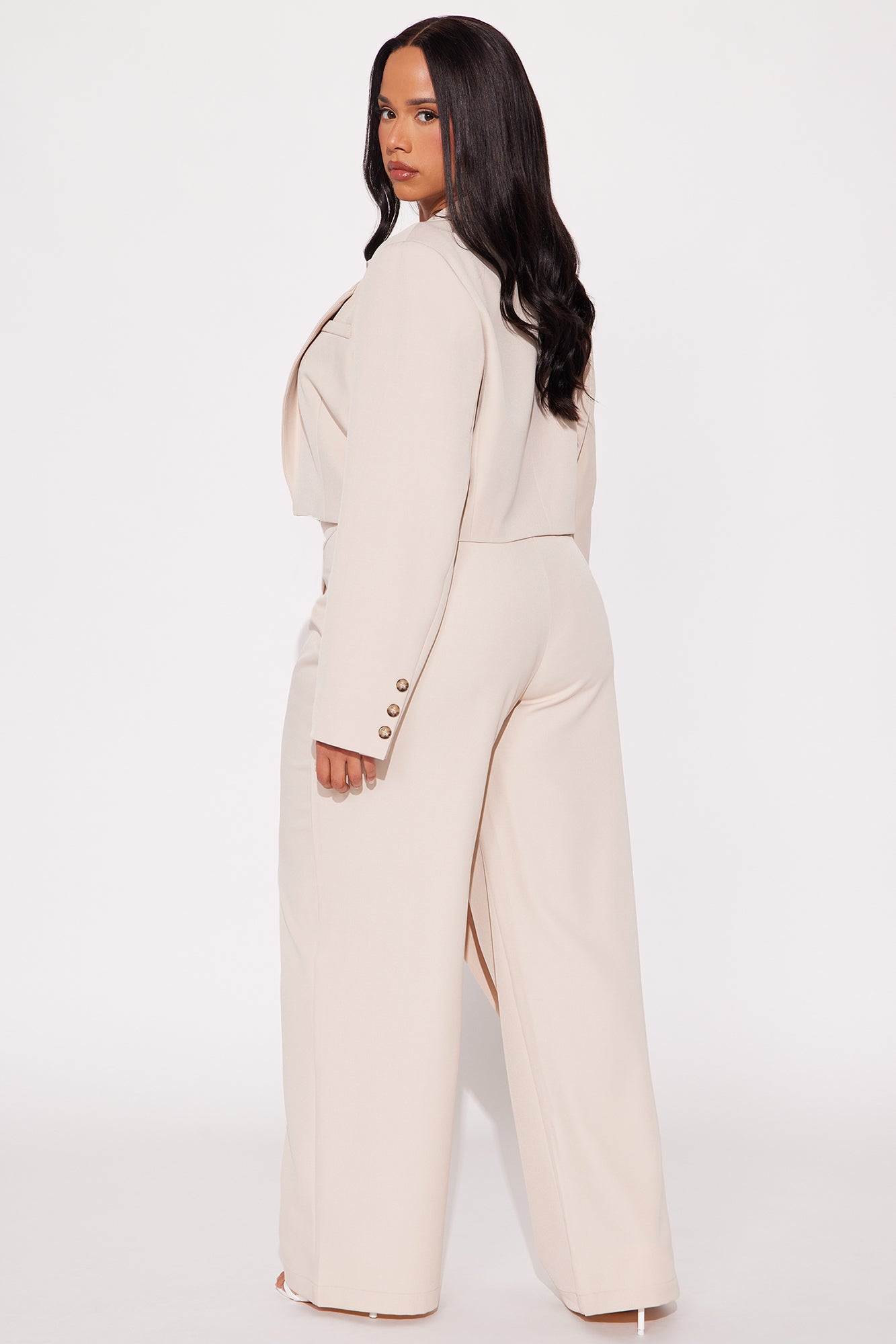 Booked And Busy Blazer Pant Set - Taupe