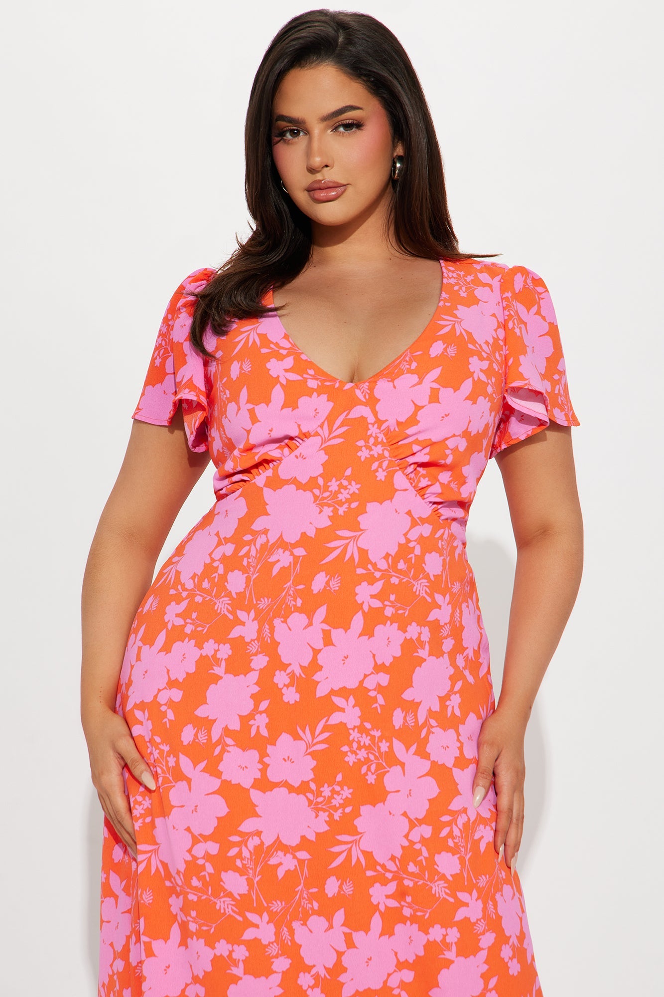 Layla Floral Maxi Dress - Orange/combo