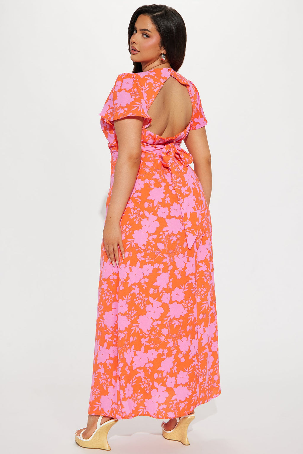 Layla Floral Maxi Dress - Orange/combo