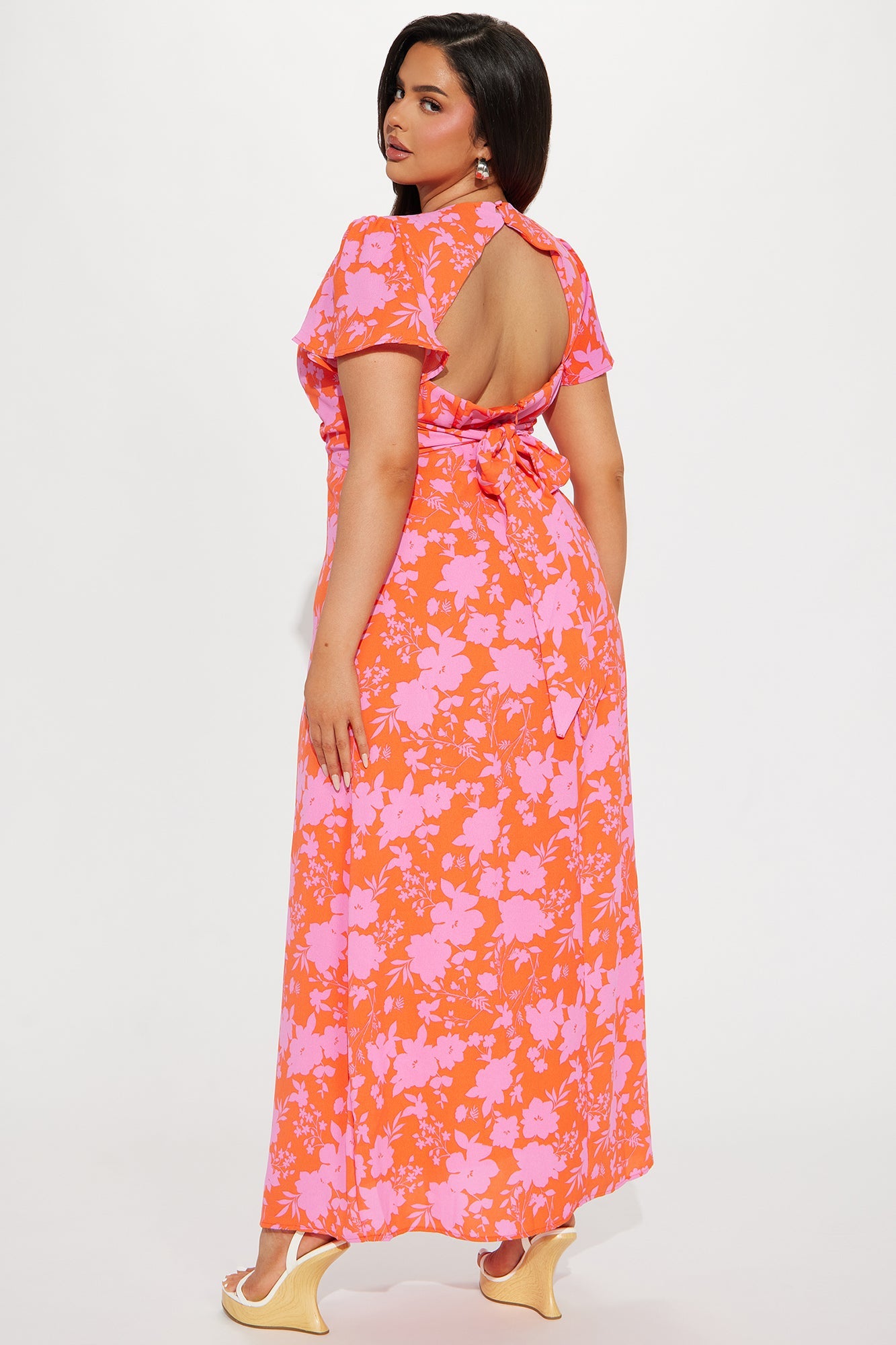 Layla Floral Maxi Dress - Orange/combo