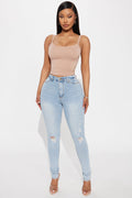 Simply Stunning Booty Lifting Ripped Skinny Jeans - Light Wash