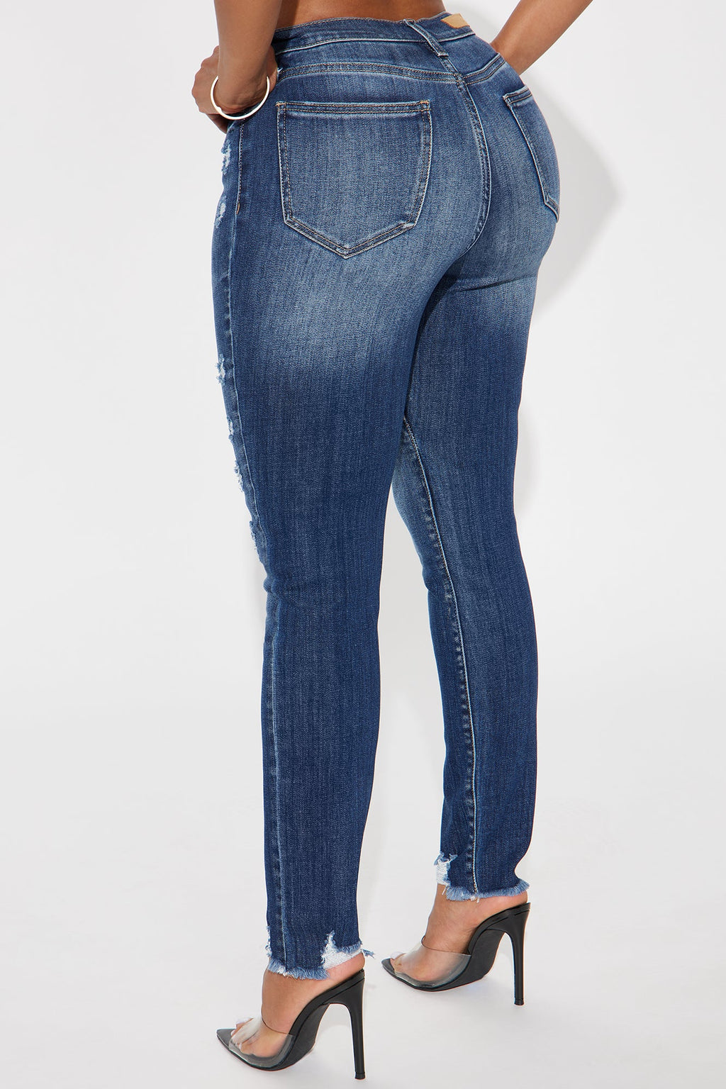 Work Of Art High Rise Skinny Jeans - Dark Wash