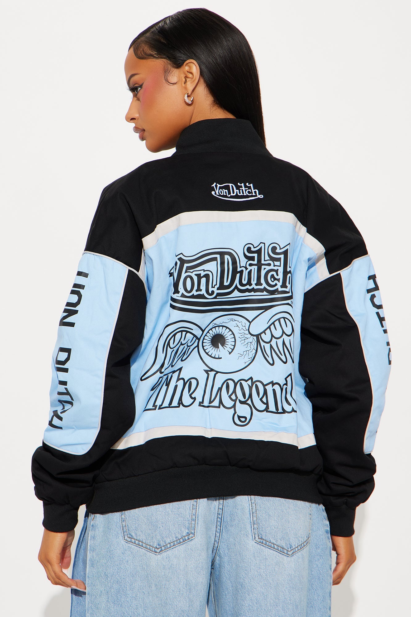 Von Dutch The Legend Moto Jacket - Black/Blue