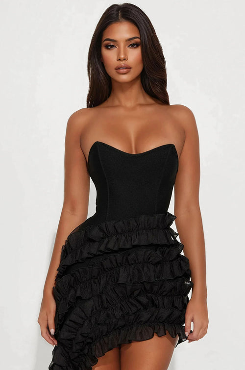 All Mine Ruffle Bandage Maxi Dress - Black