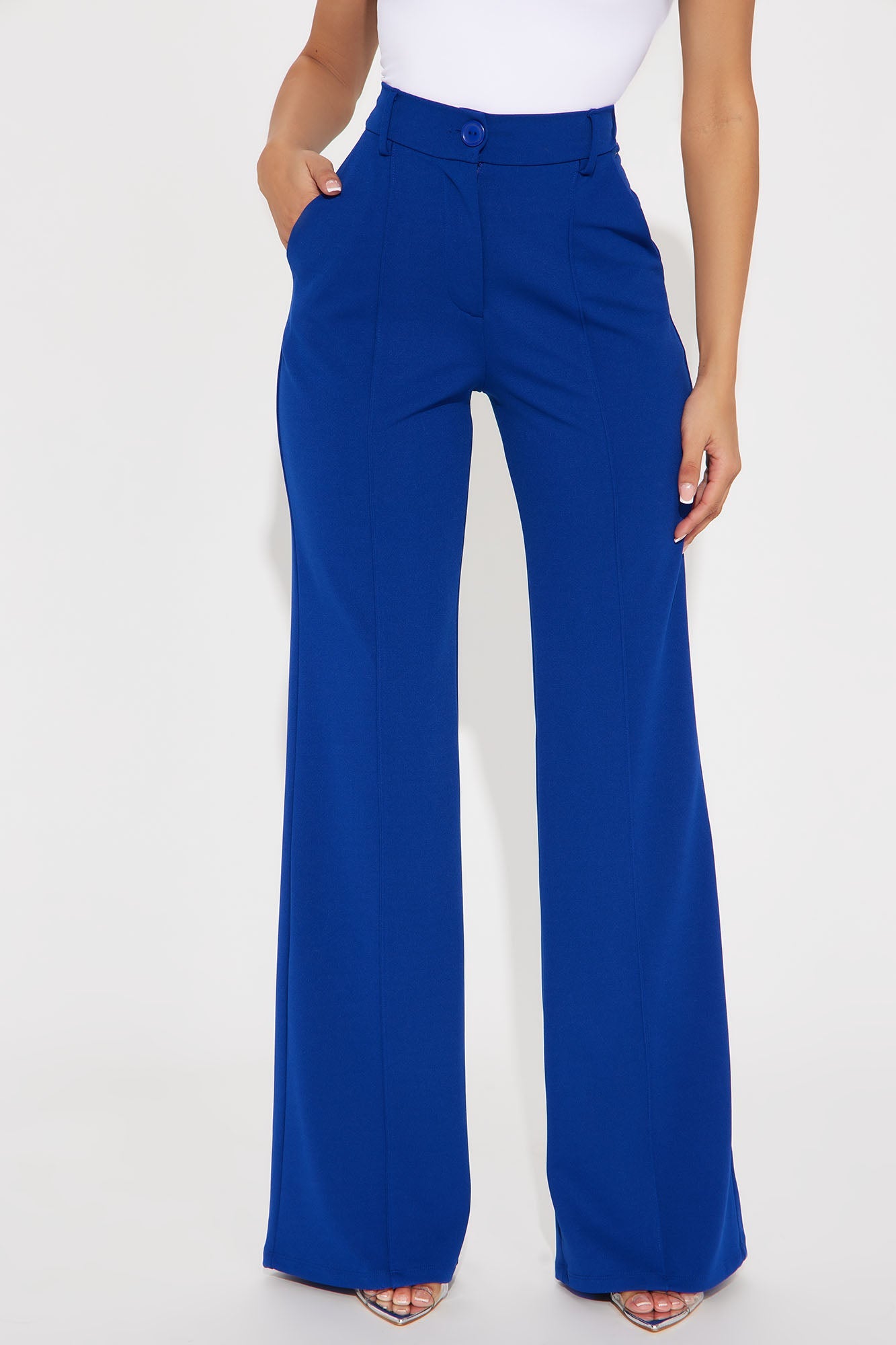Heidi Wide Leg Trouser Pant - Royal