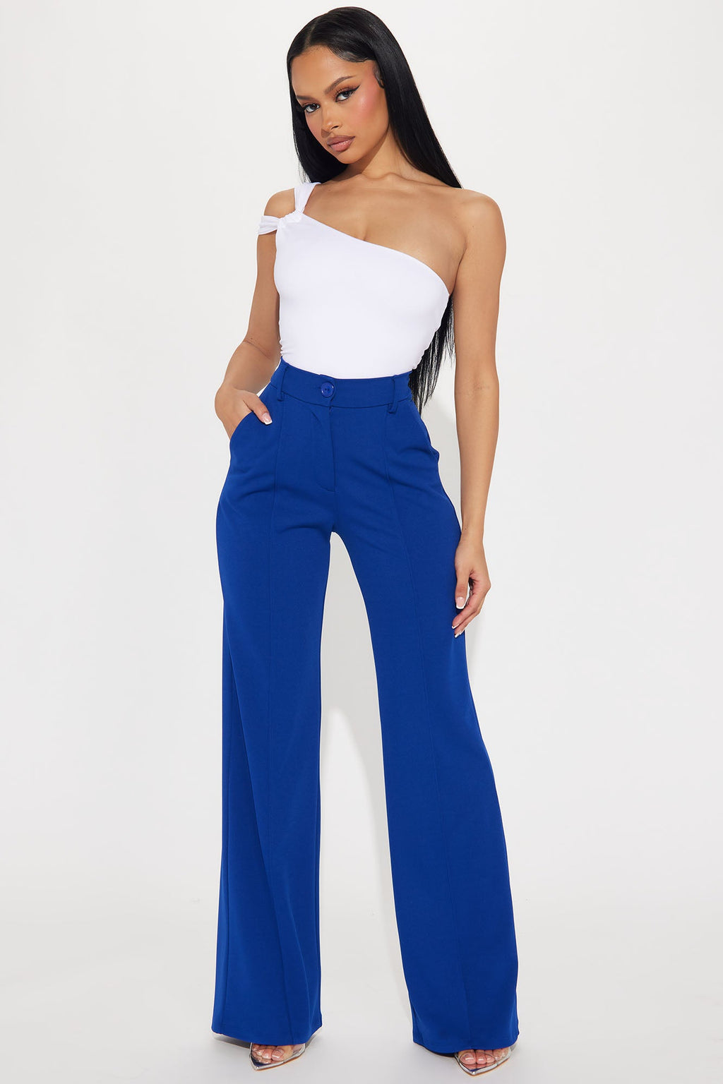 Heidi Wide Leg Trouser Pant - Royal