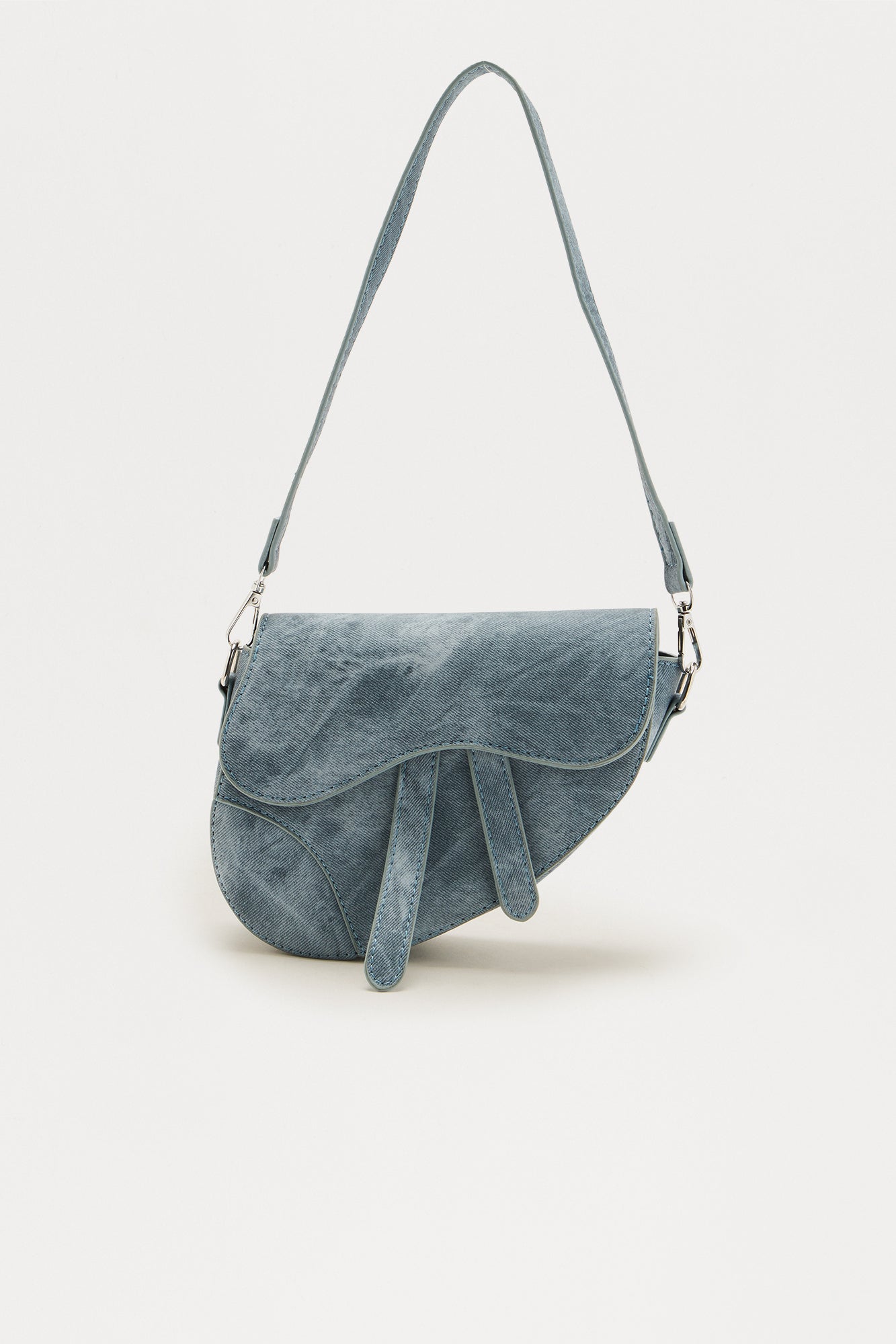 Just Can't Deny Faux Leather Shoulder Bag - Blue