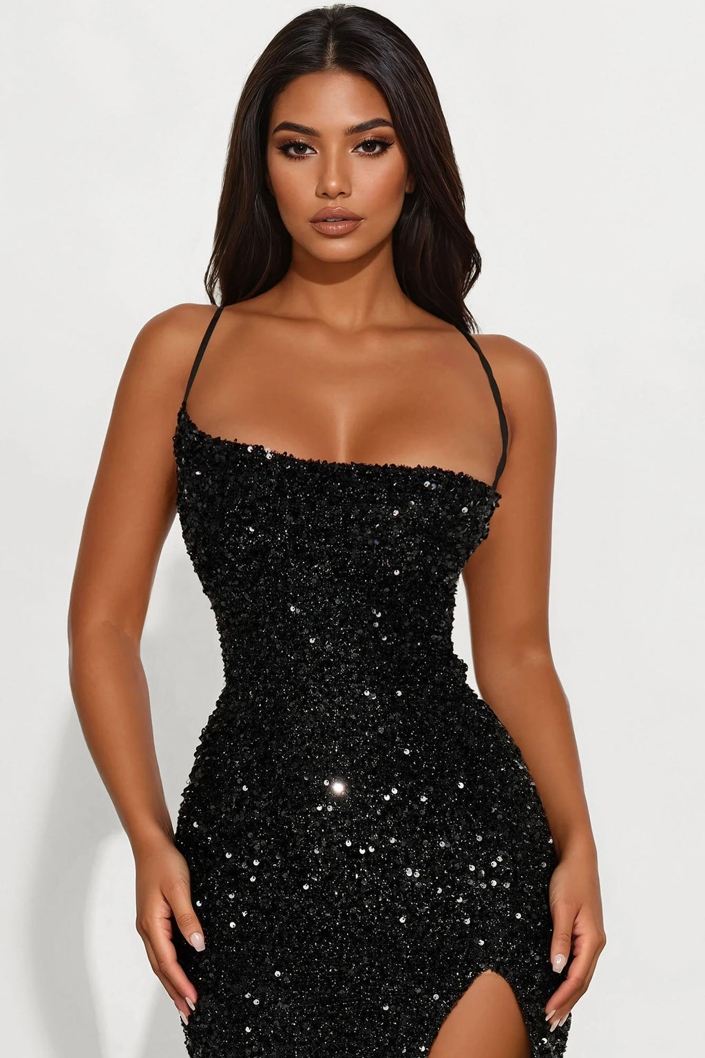 Wild Soul Sequin Maxi Dress - Black