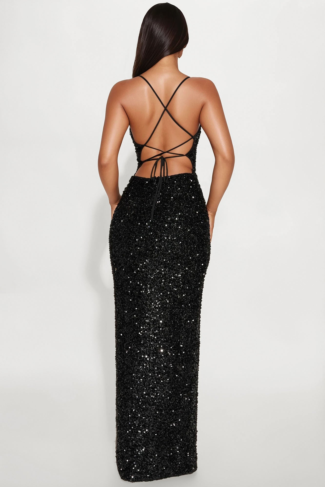 Wild Soul Sequin Maxi Dress - Black
