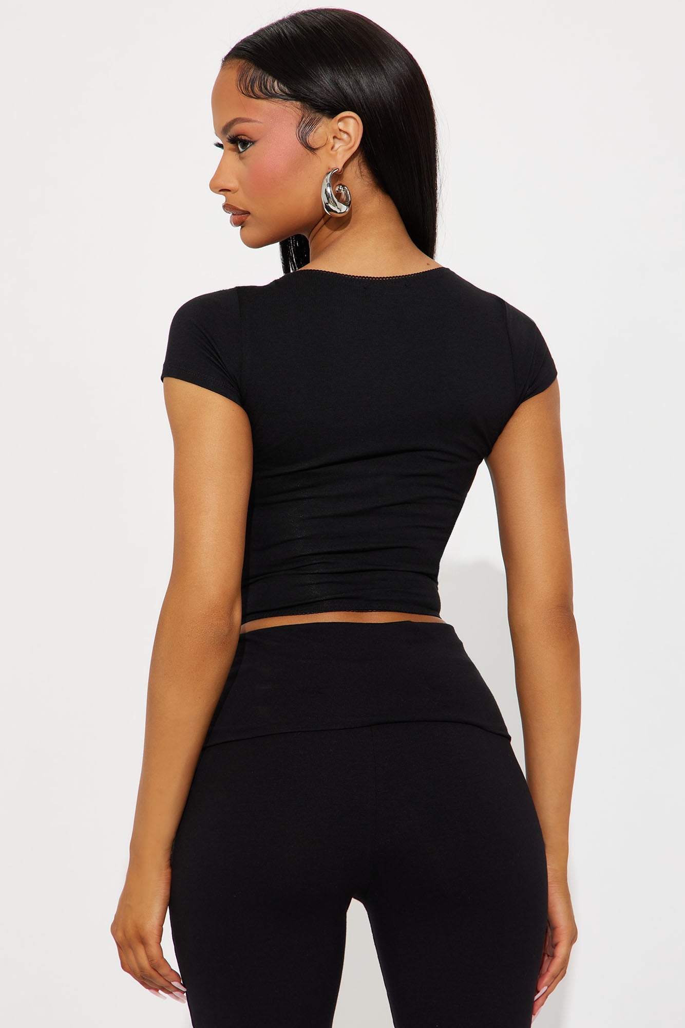 Emmie Short Sleeve Baby Tee - Black