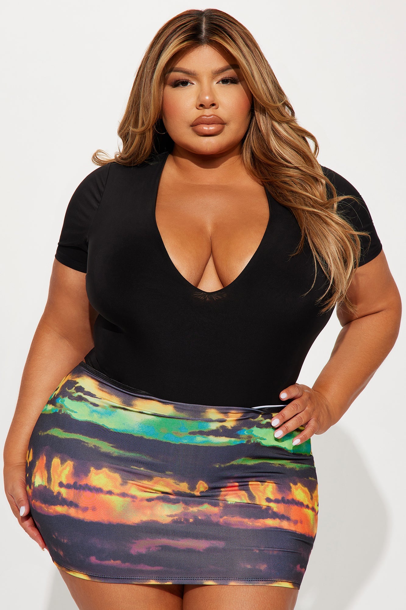 Take The Plunge Lined Bodysuit - Black