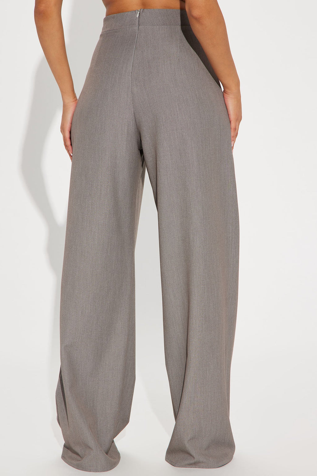 Take Notes Foldover Waistband Trouser - Grey