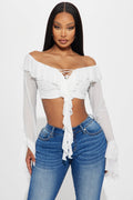 Love In Italy Ruffle Top - White