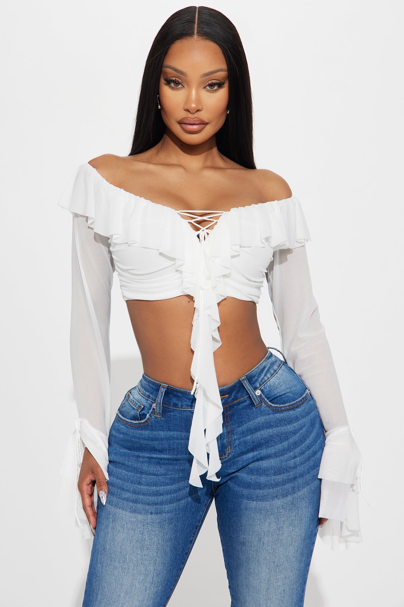 Love In Italy Ruffle Top - White
