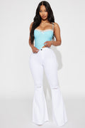 Mystery Solved Extreme Bell Bottom Jeans - White