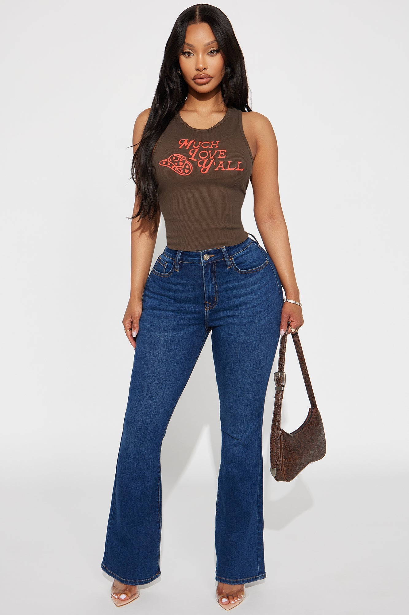 Petite Affair Of The Flare Stretch Jeans - Dark Wash