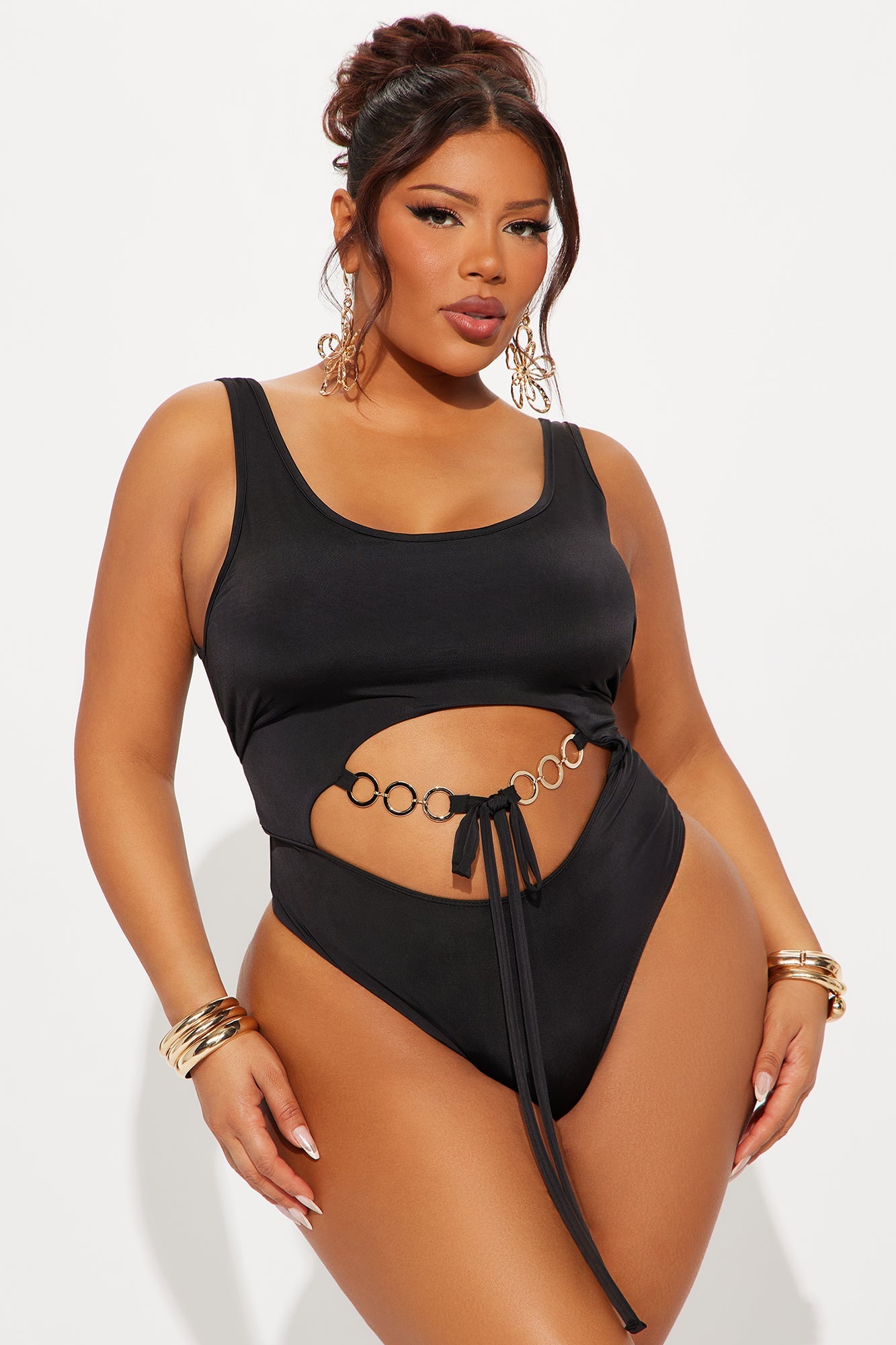 Dominant Girly High Cut Bodysuit - Black