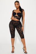 Current Mood Lace Capri Legging - Black