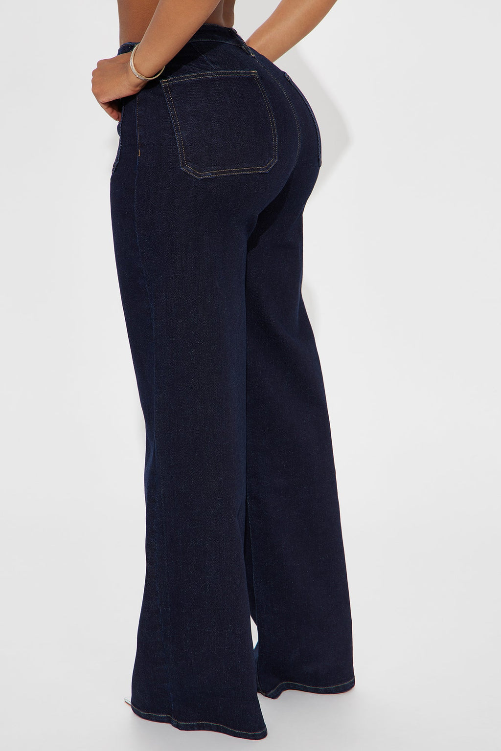 Director's Cut High Rise Loose Wide Leg Jeans - Dark Wash