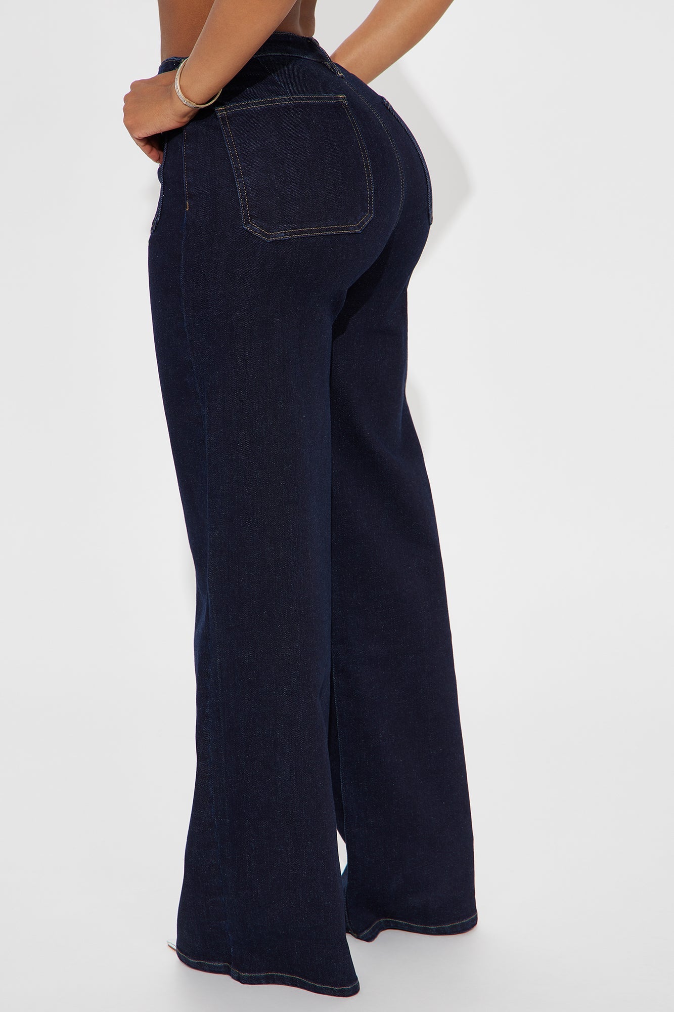 Director's Cut High Rise Loose Wide Leg Jeans - Dark Wash