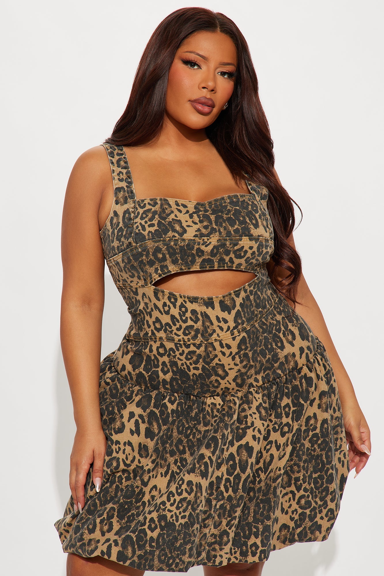 Devyn Leopard Bubble Micro Mini Dress - Leopard
