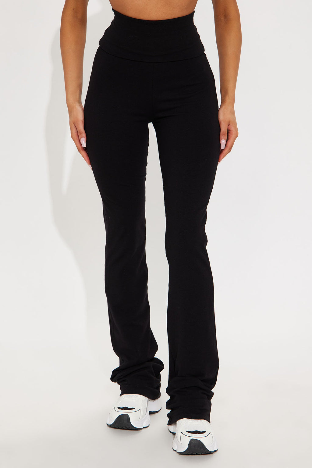 Tall Adriana Foldover Flare Pant - Black