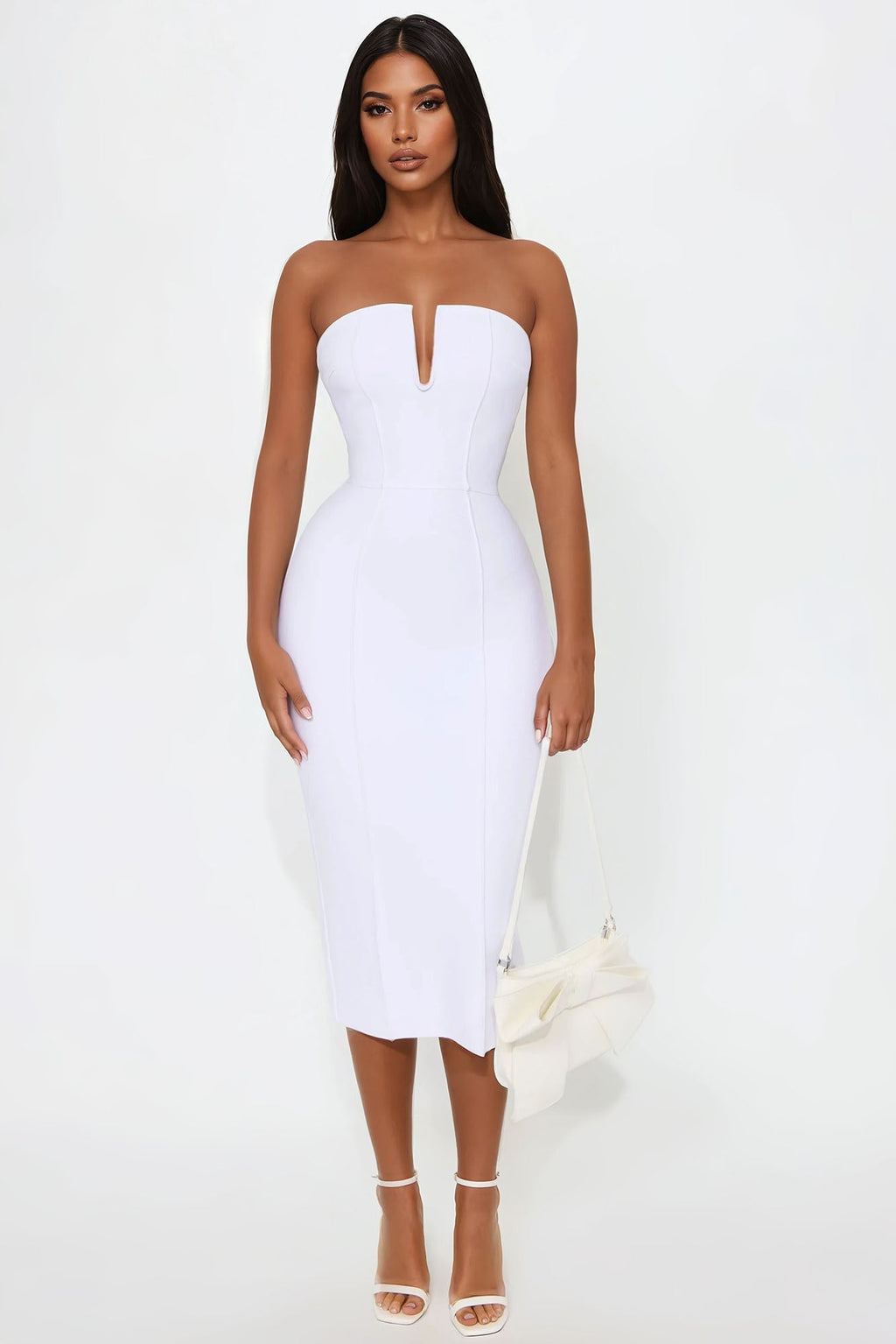 Someone To You Bandage Midi Dress - White