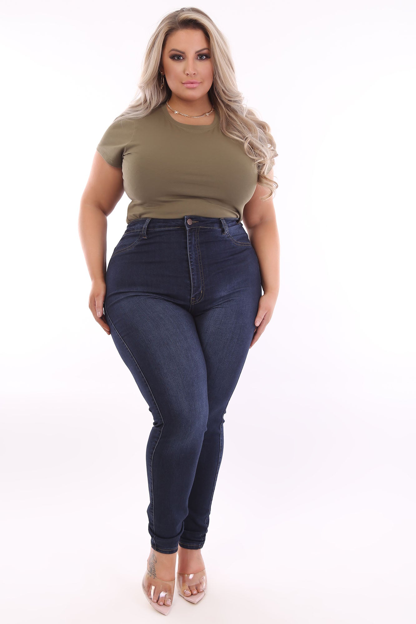 Lily Crew Neck Top - Olive