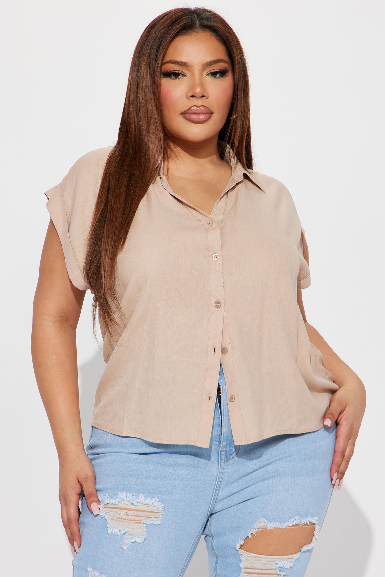In Your Memories Linen Shirt - Taupe
