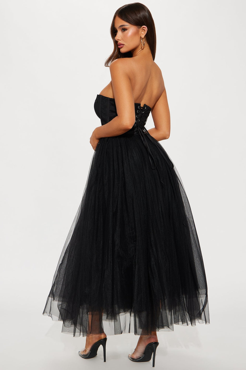 Dream Come True Tulle Midi Dress - Black