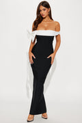 Isabella Bandage Maxi Dress - Black/White