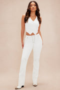 Austin Faux Leather Pant - White