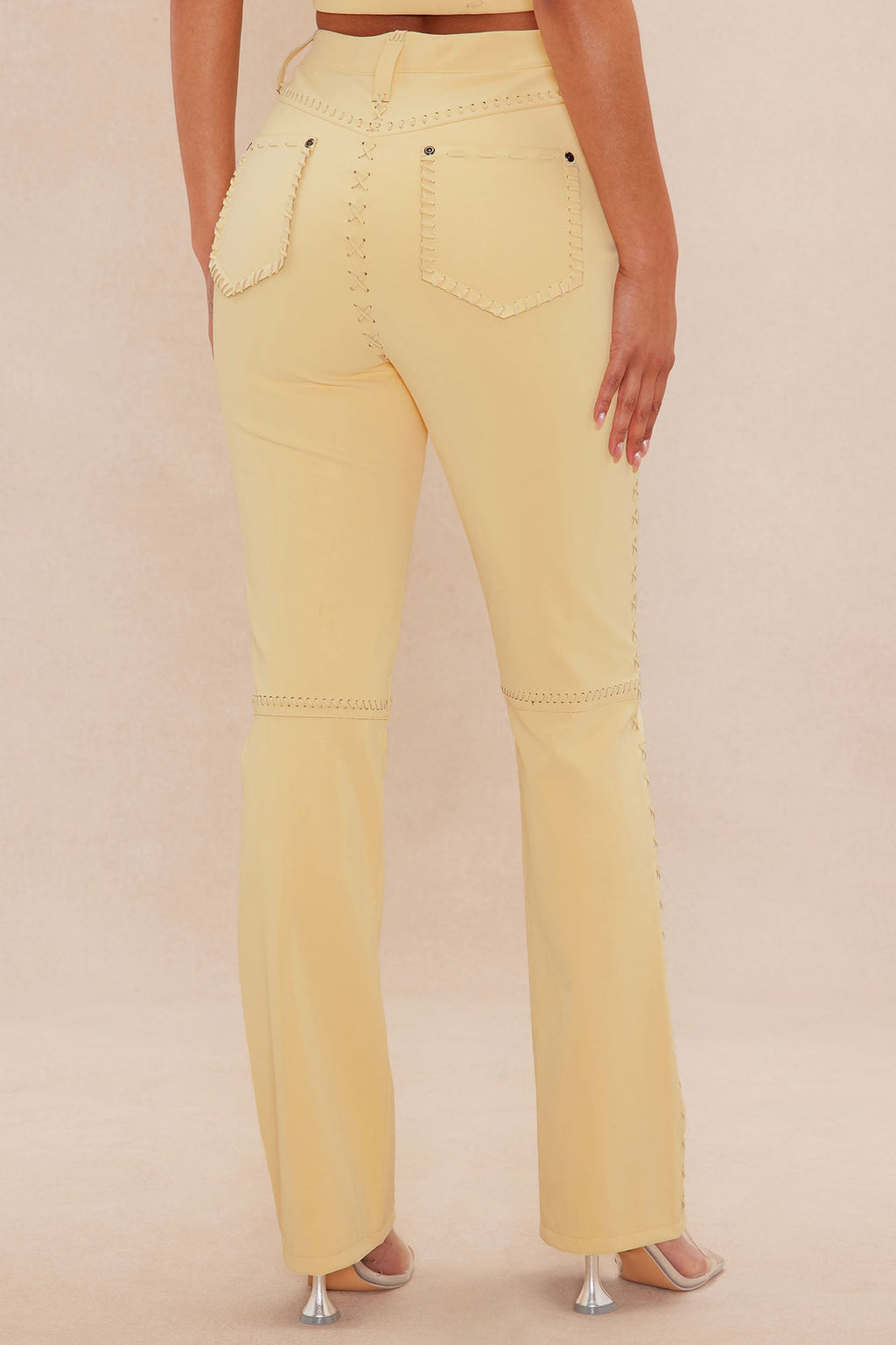Austin Faux Leather Pant - Yellow