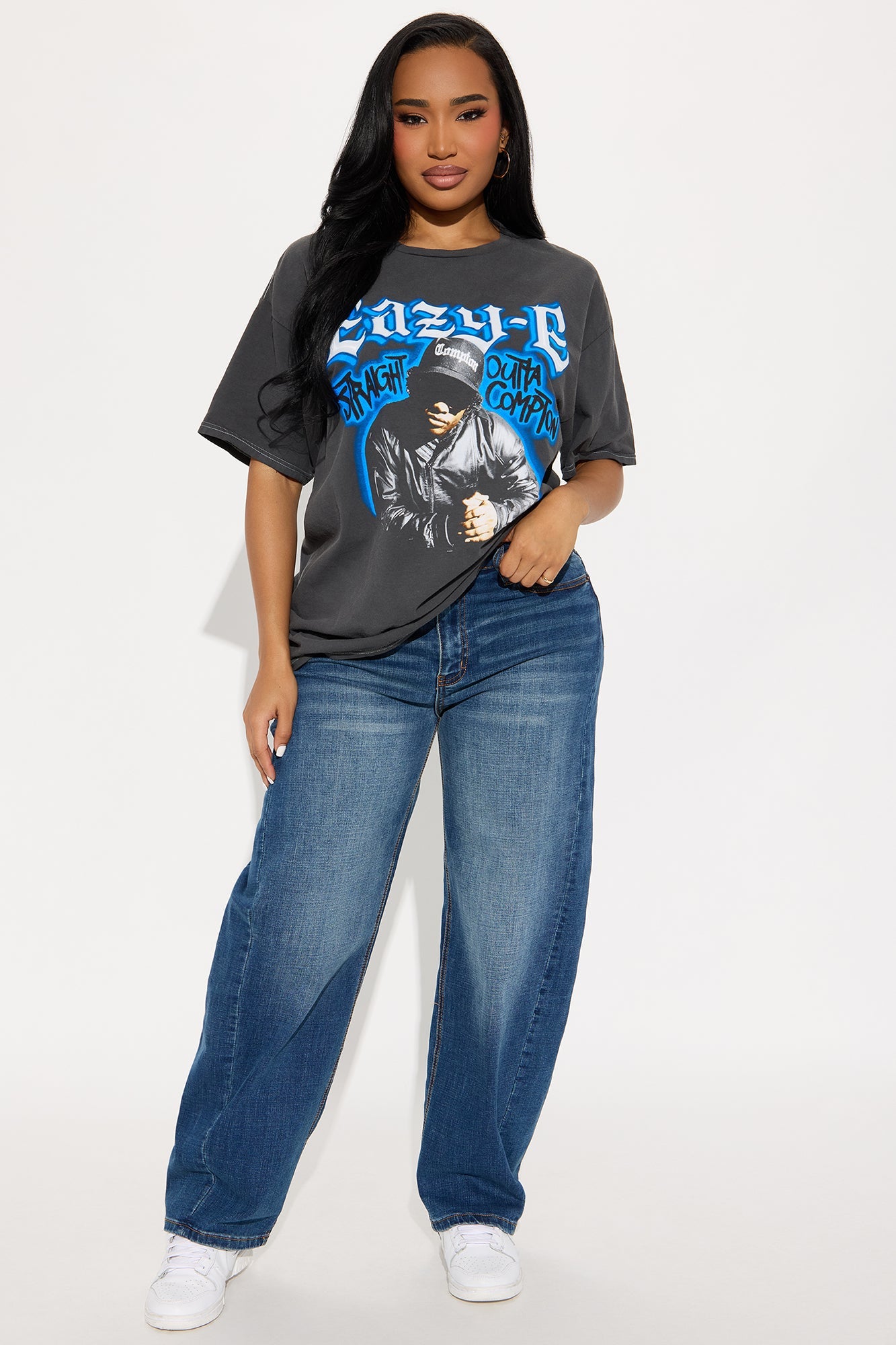 Eazy-E Compton Washed Oversized Tee - Black