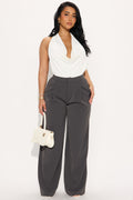 Make Your Point Wide Leg Trouser - Charcoal