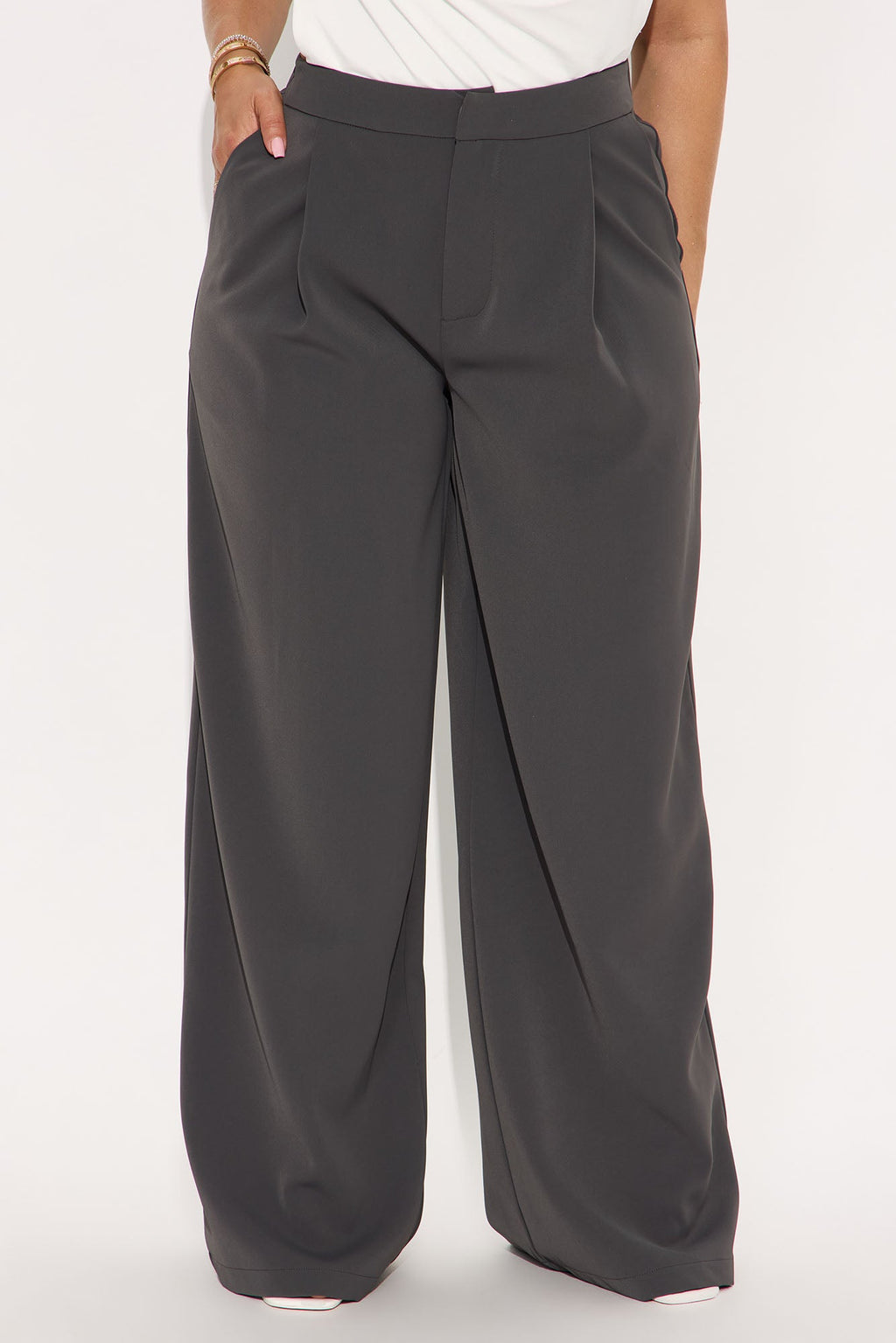 Make Your Point Wide Leg Trouser - Charcoal