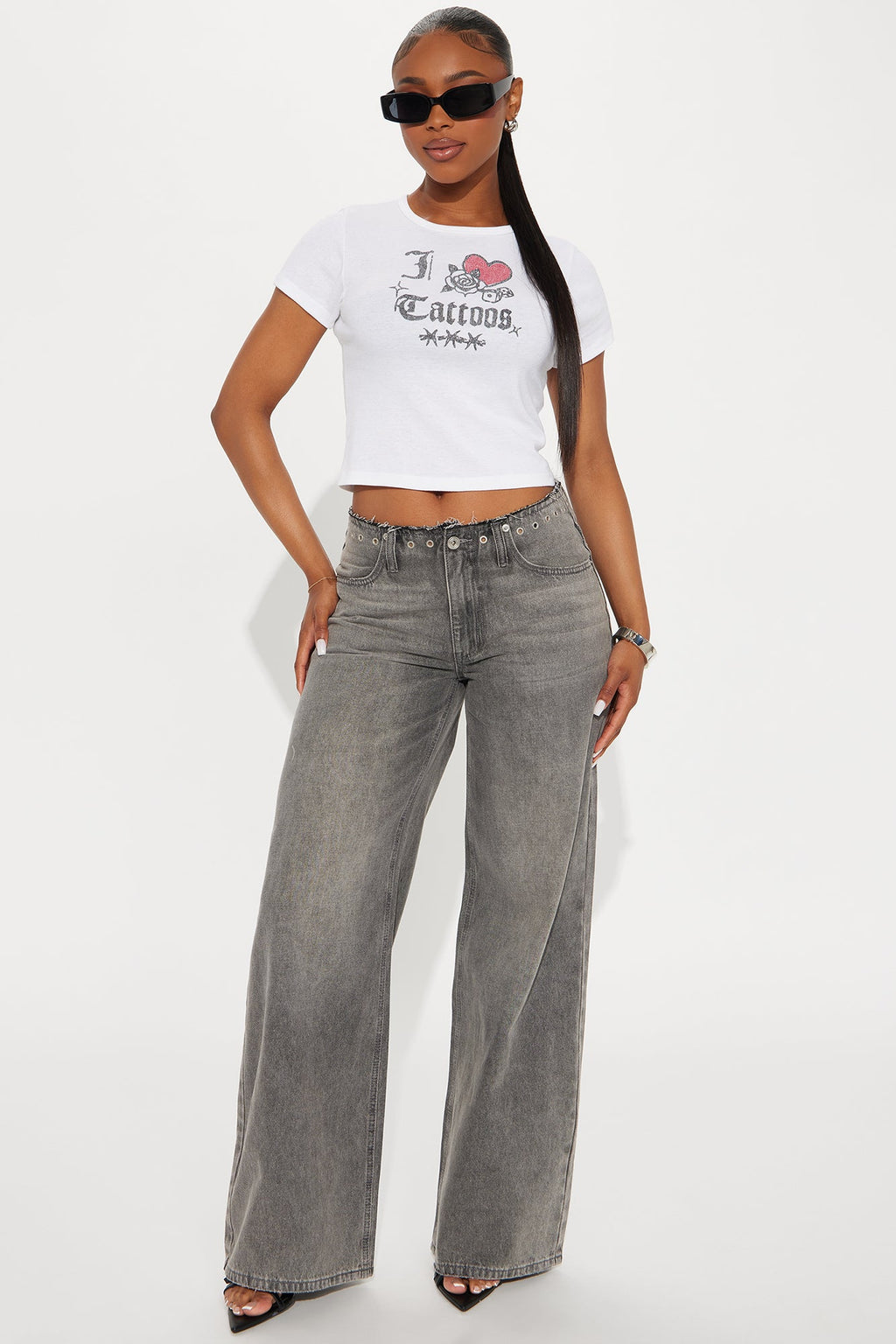 I Heart Tattoos Baby Tee - Cream