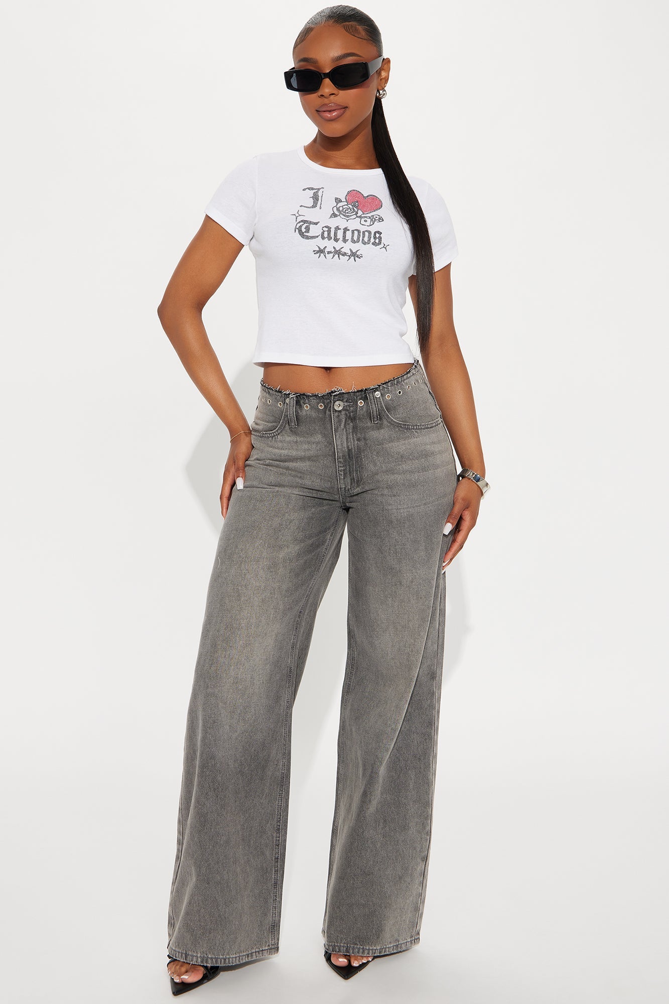 I Heart Tattoos Baby Tee - Cream