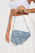 Just Can't Deny Faux Leather Shoulder Bag - Blue