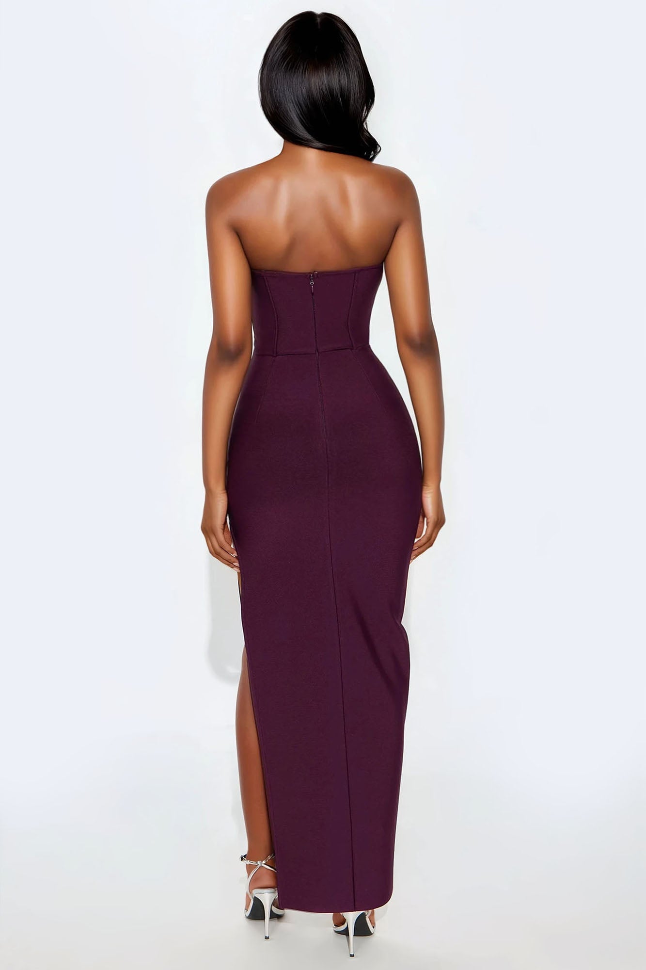 Oscars Lady Embellished Maxi Dress - Plum