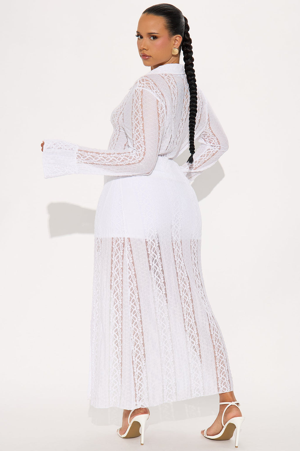 Aisha Lace Duster - White