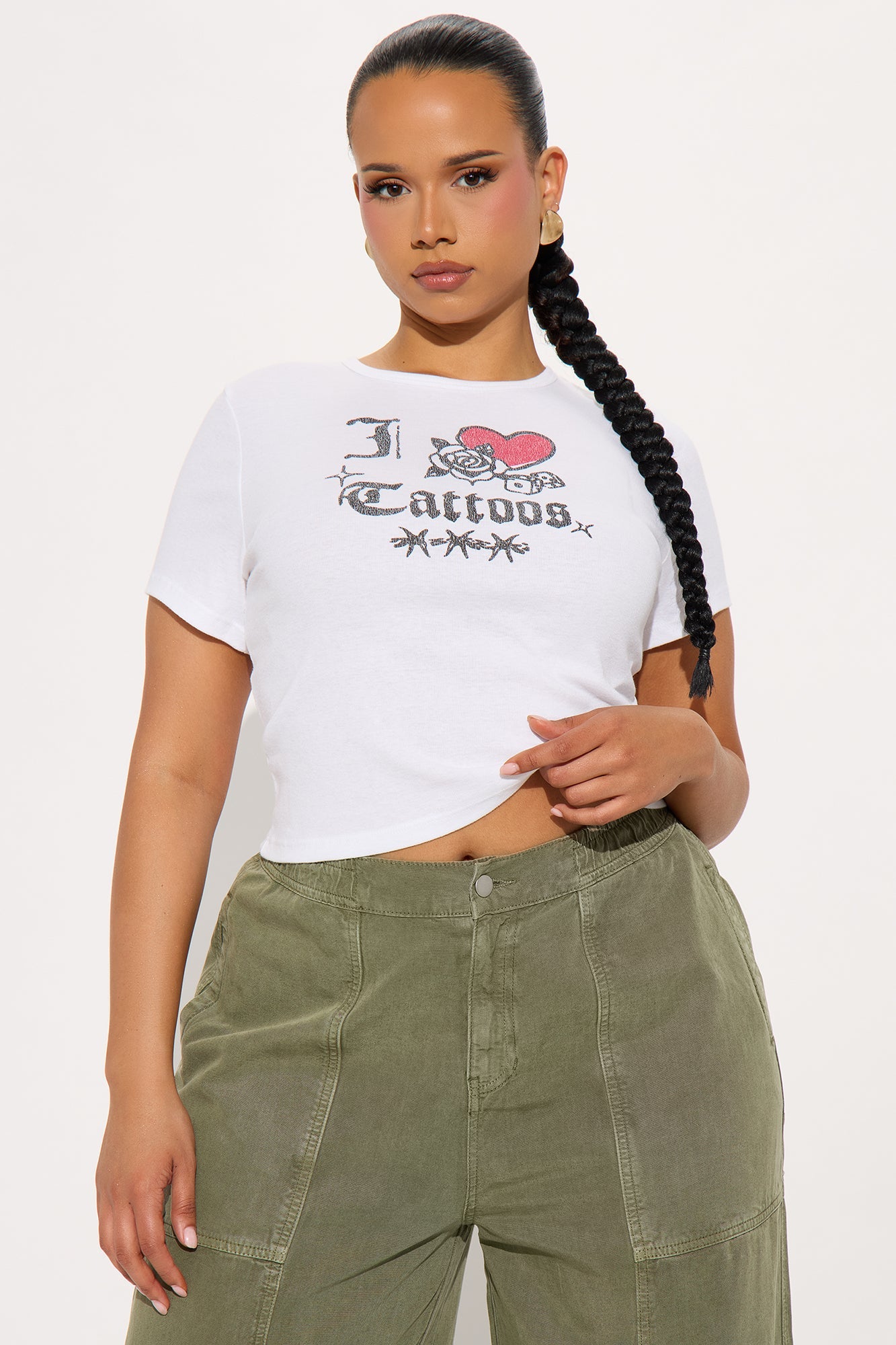 I Heart Tattoos Baby Tee - Cream