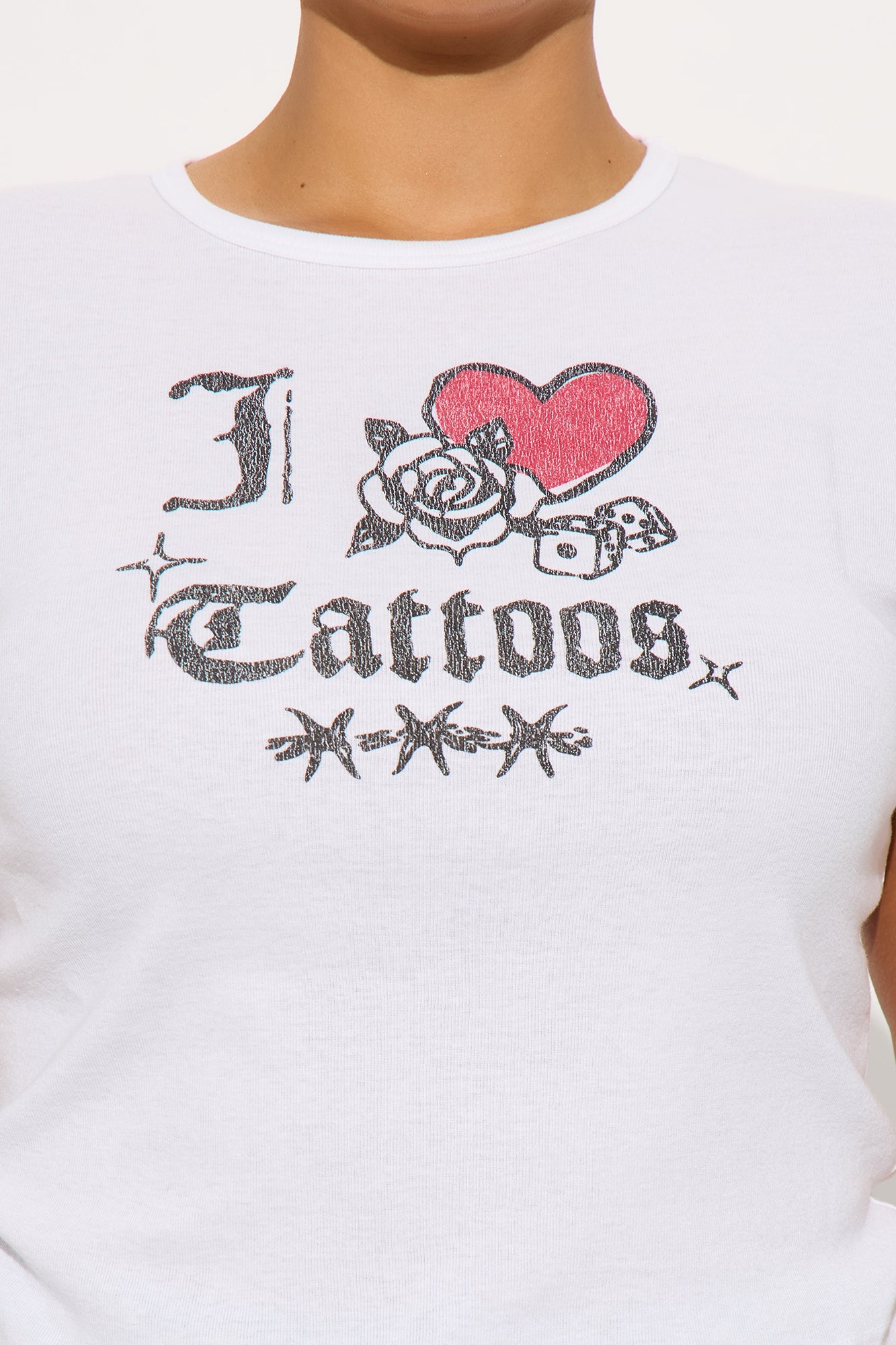 I Heart Tattoos Baby Tee - Cream