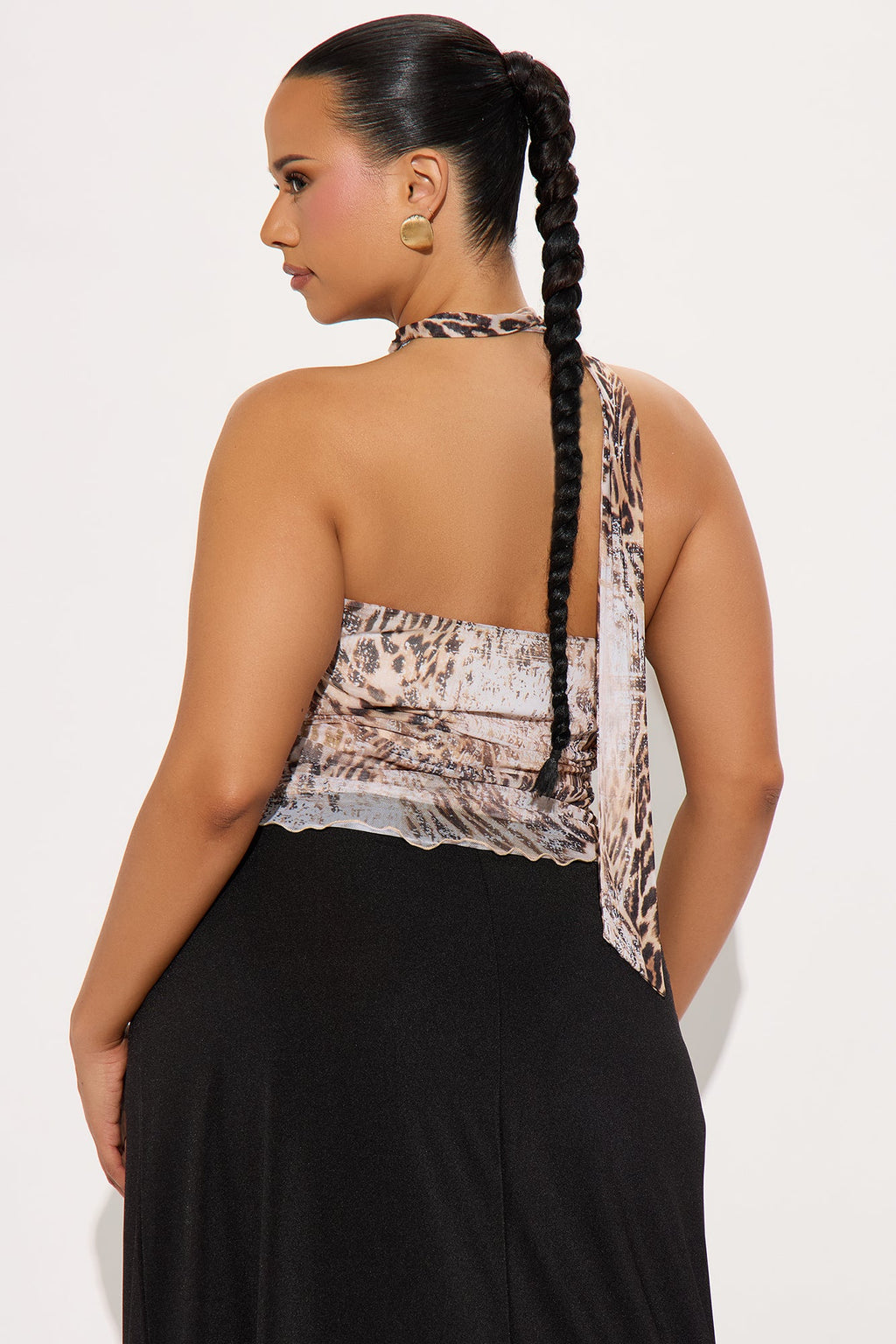 Dazzle Me Tube Top & Scarf 2 Piece Set - Brown/combo