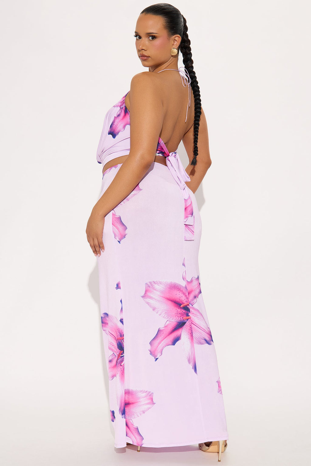 Pretty In Petals Maxi Skirt Set - Lilac
