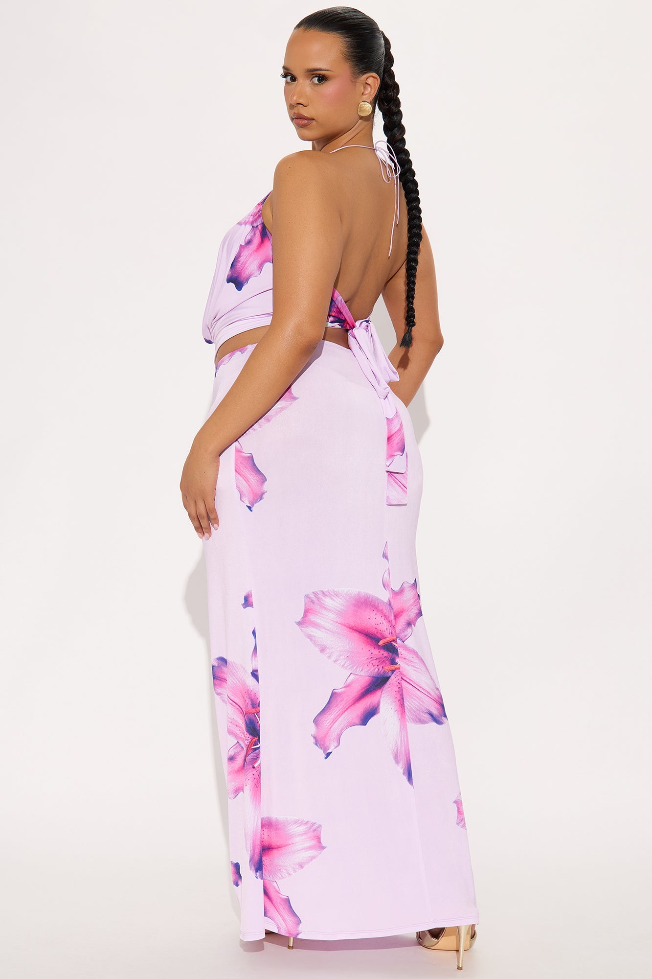 Pretty In Petals Maxi Skirt Set - Lilac