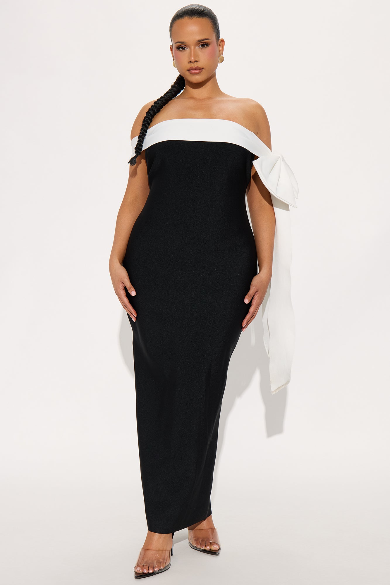 Isabella Bandage Maxi Dress - Black/White