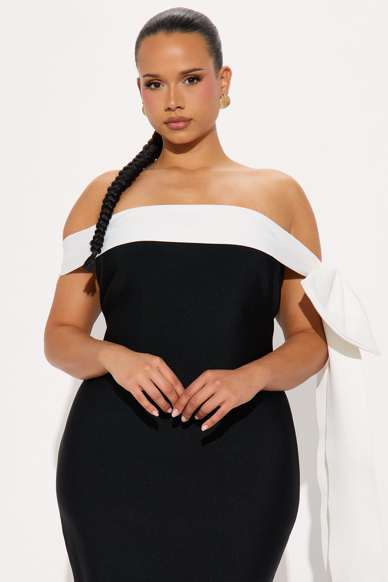 Isabella Bandage Maxi Dress - Black/White