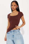 Simple Things Round Neck Tee - Burgundy