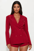 Chloe Double Breasted Blazer - Red